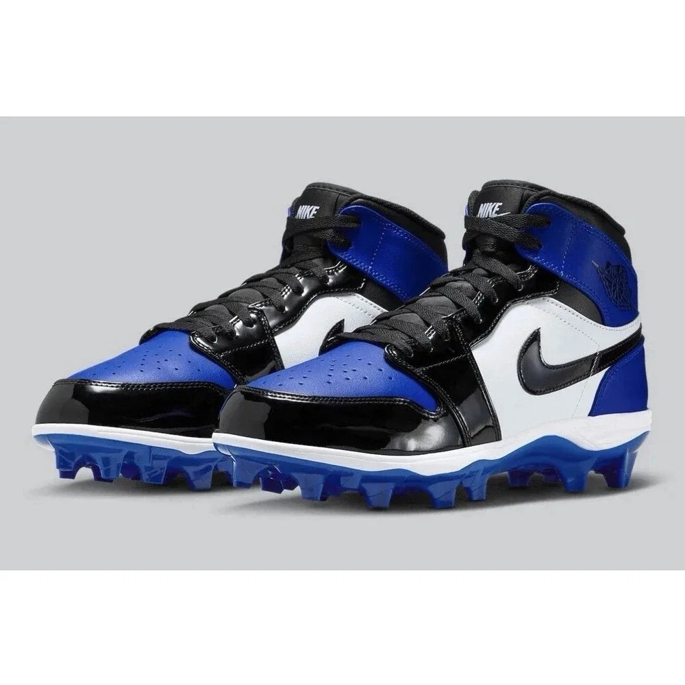 Size 11.5 - Nike Air Jordan 1 Mid TD Game Royal Patent Football NBY FJ6805-401